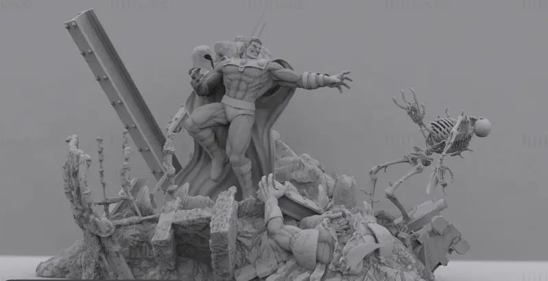 Magneto vs Wolverine 3D nyomtatási modell STL