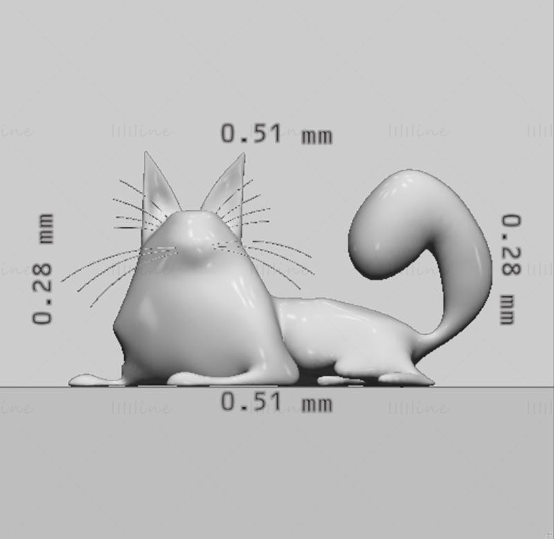 3D-Druckmodell der Maine-Coon-Katze