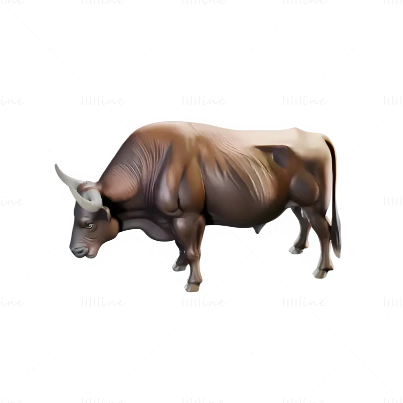 Majestic Bull Statue 3D Print Model