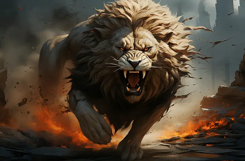 Иллюстрация плаката величественного льва
