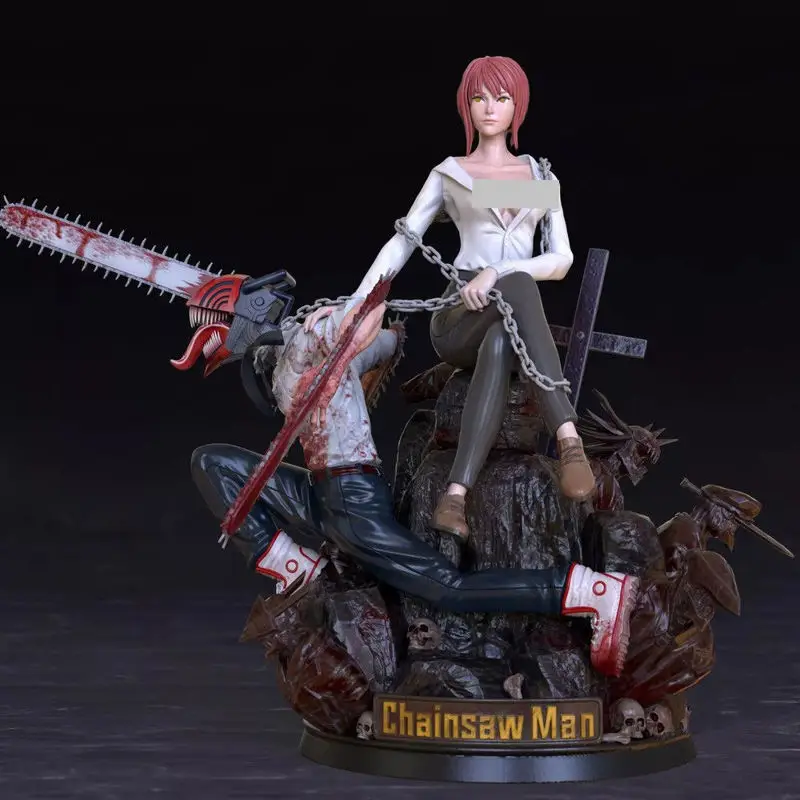 Makima and Denji - Chainsaw Man 3D Print Model STL