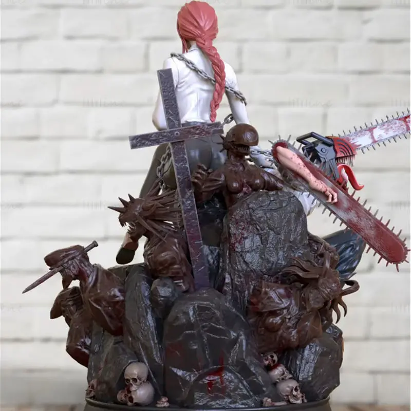 Makima and Denji - Chainsaw Man 3D Print Model STL