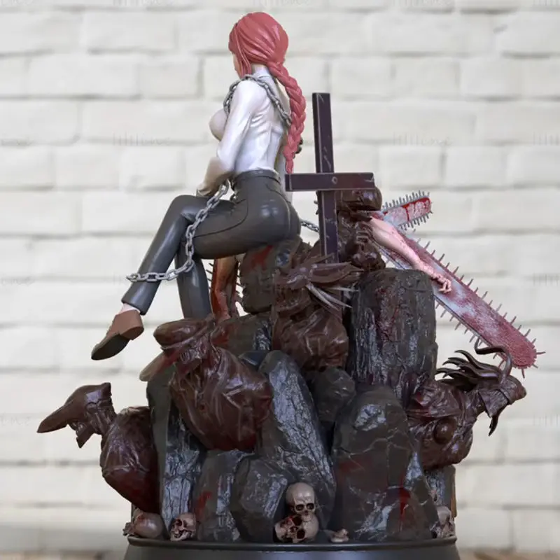 Makima and Denji - Chainsaw Man 3D Print Model STL