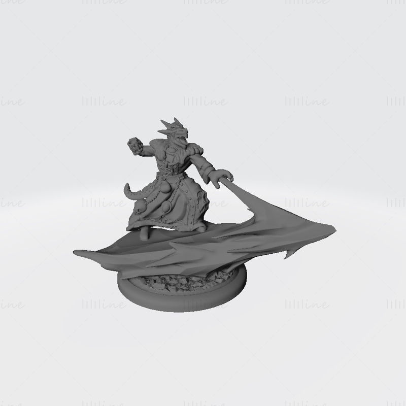 Male Ice Dragonborn Shaman 3D Printing Model