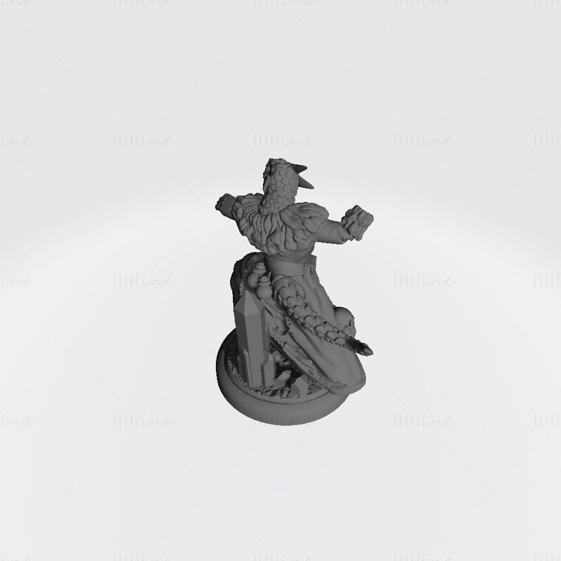 Модель 3D-печати мужского шамана Ледяного Драконорожденного
