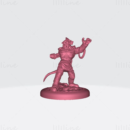 Male Magma Dragonborn Shaman 3D Printing Model