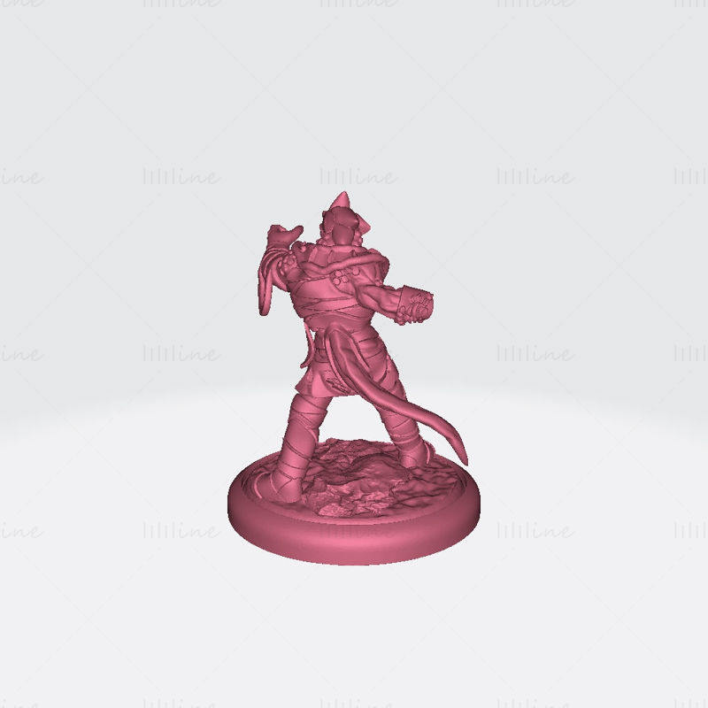 Male Magma Dragonborn Shaman 3D Printing Model