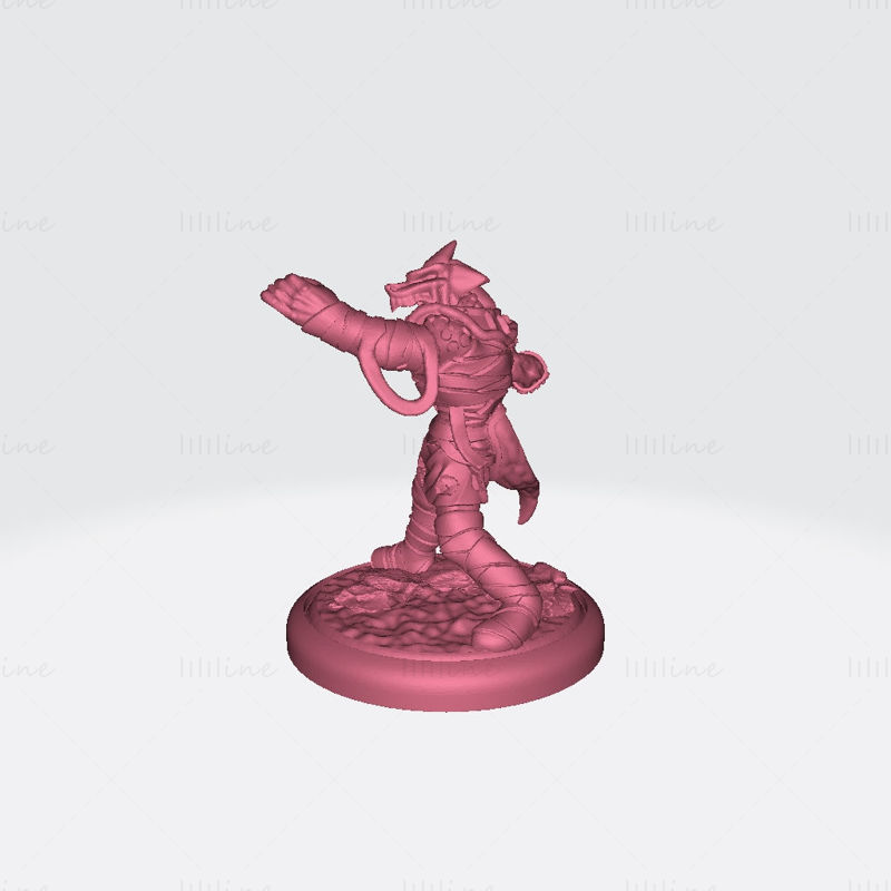 Male Magma Dragonborn Shaman 3D Printing Model