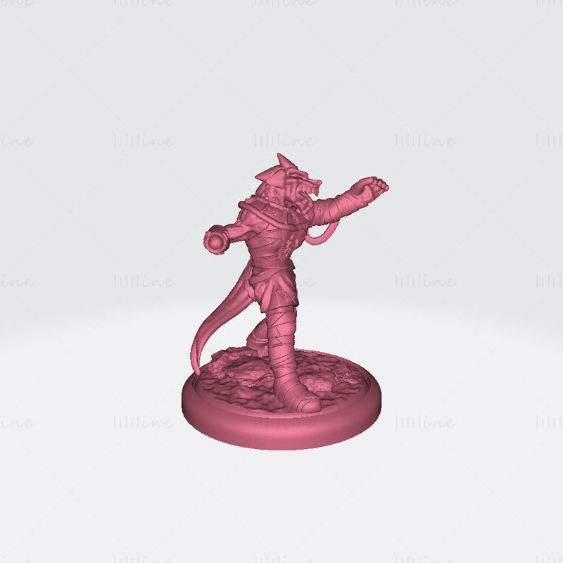 Male Magma Dragonborn Shaman 3D Printing Model