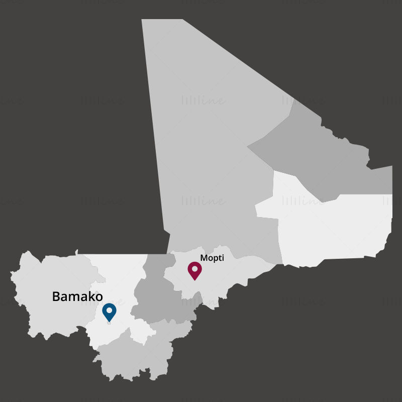 Mali map vector