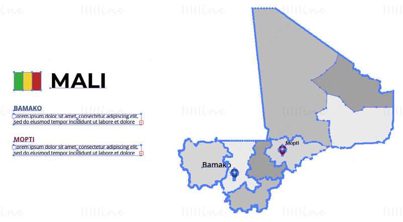 Mali map vector
