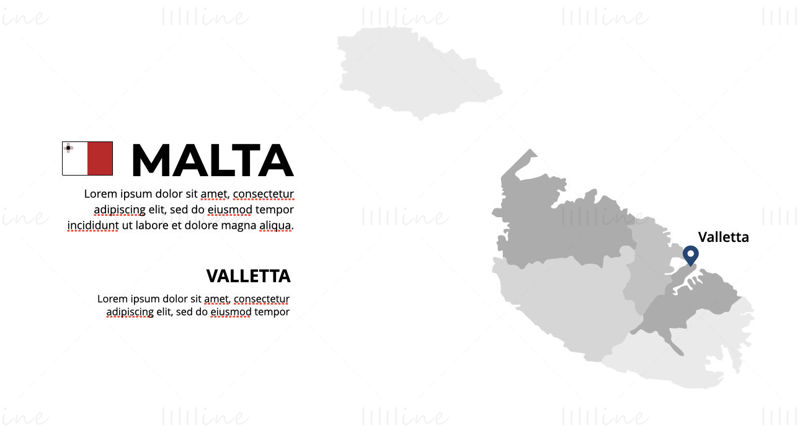Malta Infographics Map editable PPT & Keynote