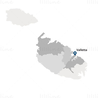 Malta map vector