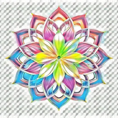Mandala-Blumen-Kunst-Illustration (JPG)