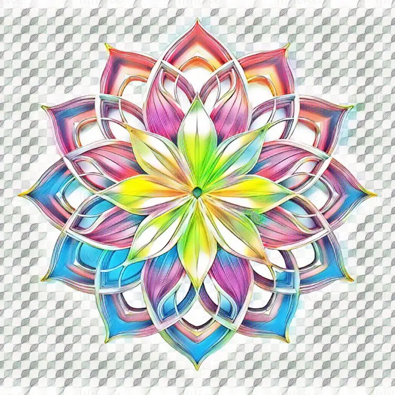 Mandala Flower Art Illusztráció (JPG)