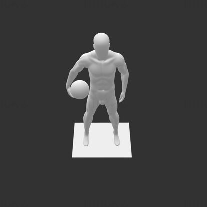 عارضة أزياء رياضية، حمل كرة السلة، 3d، طباعة النموذج