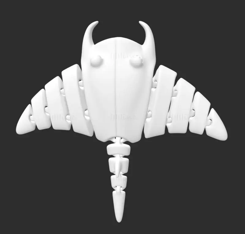 Manta Ray FLEXI articulated 3d printing model STL file