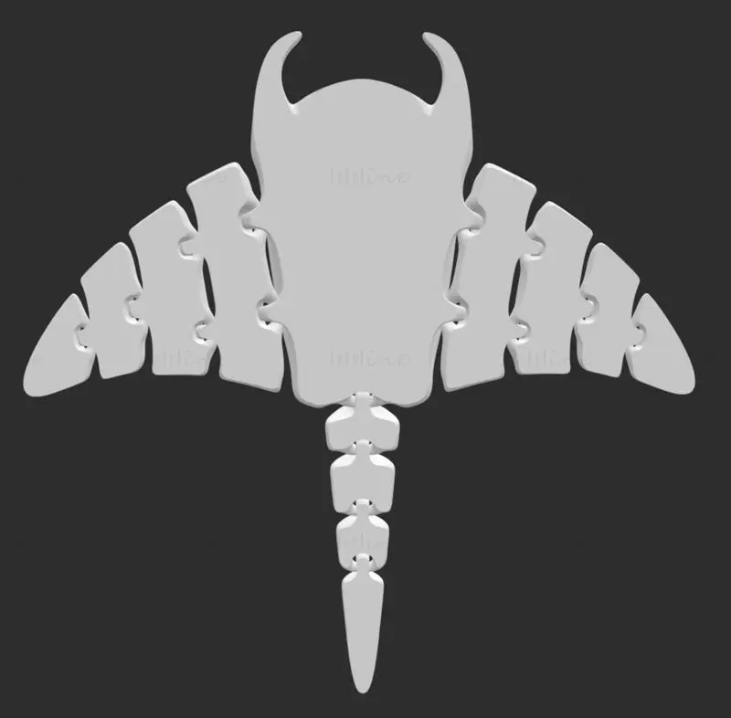 Manta Ray FLEXI articulated 3d printing model STL file