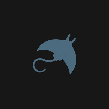 لوگوی نماد وکتور Manta ray