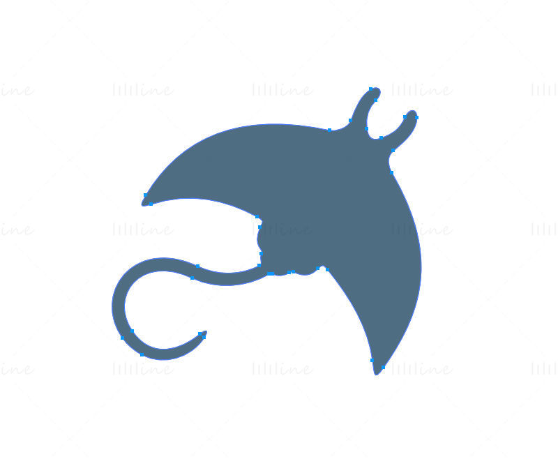 Manta ray vector icon logo