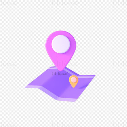 Map position 3d icon 3d model png