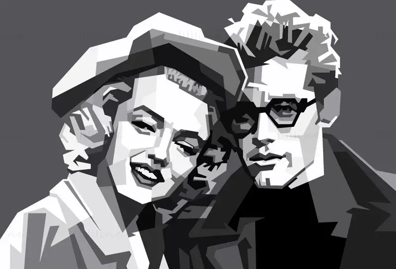 Marilyn Monroe A James Dean Černá Bílá Vektor