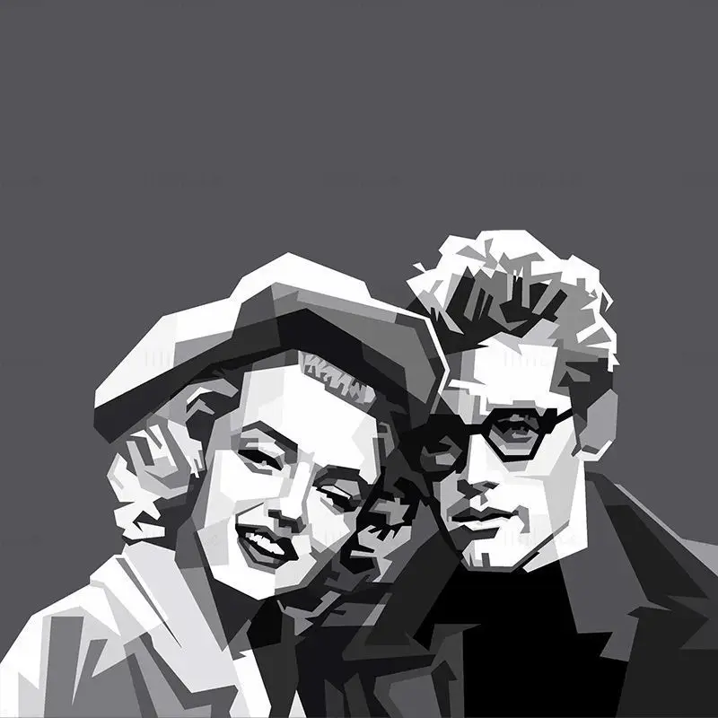 Marilyn Monroe A James Dean Černá Bílá Vektor