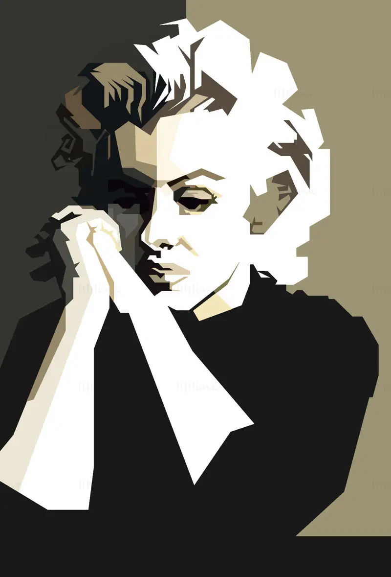 Marilyn Monroe Retro Monocromático Vetor