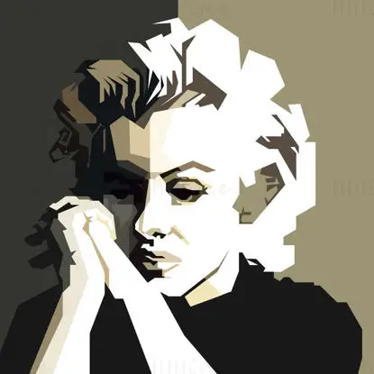 Vector monocrom retro Marilyn Monroe