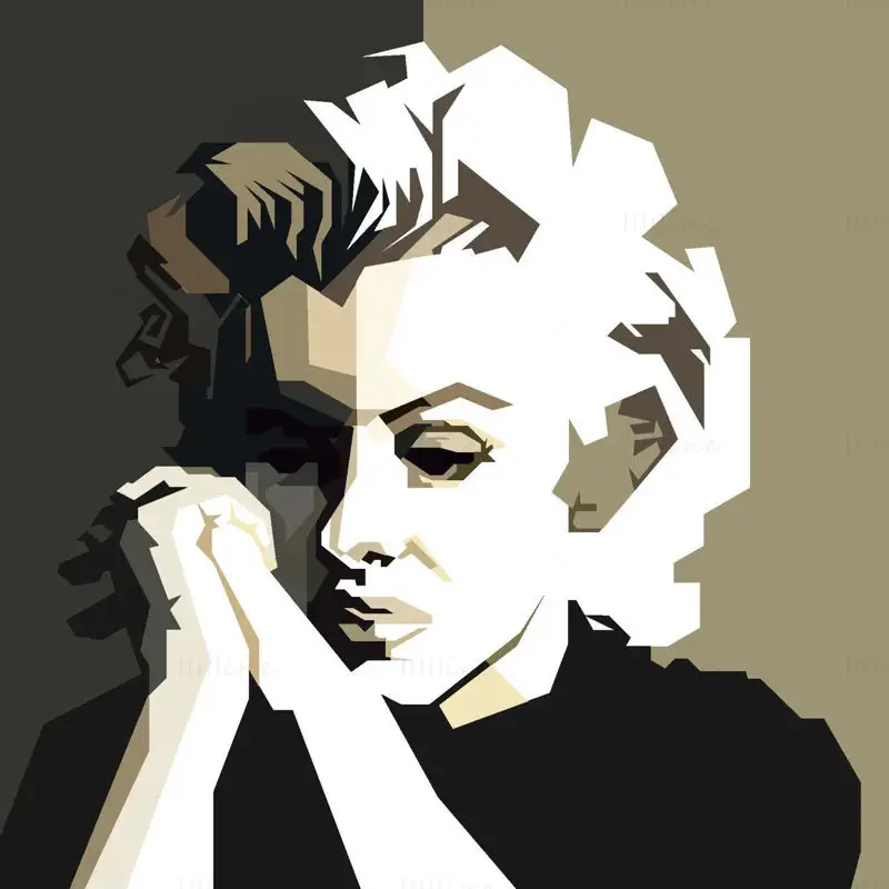 Marilyn Monroe Retro Monochrom Vektor