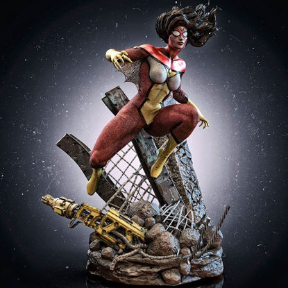 Modelo 3D de la estatua de Spiderwoman de Marvel listo para imprimir STL