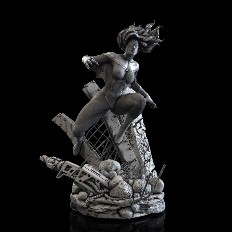 Готовая к печати 3D-модель статуи женщины-паука Marvel STL