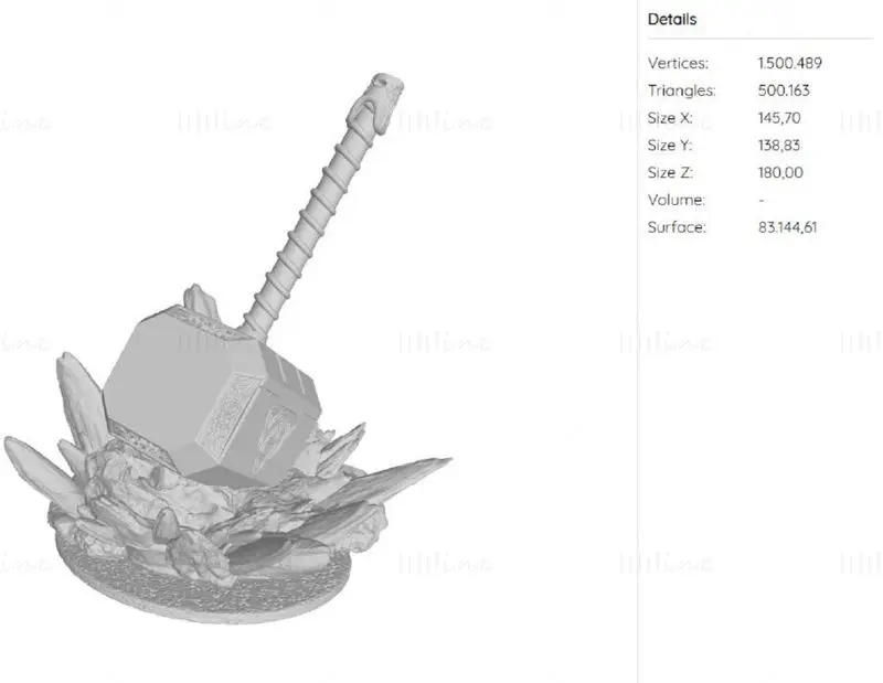 Модель Marvel Thor Hammer для 3D-печати STL
