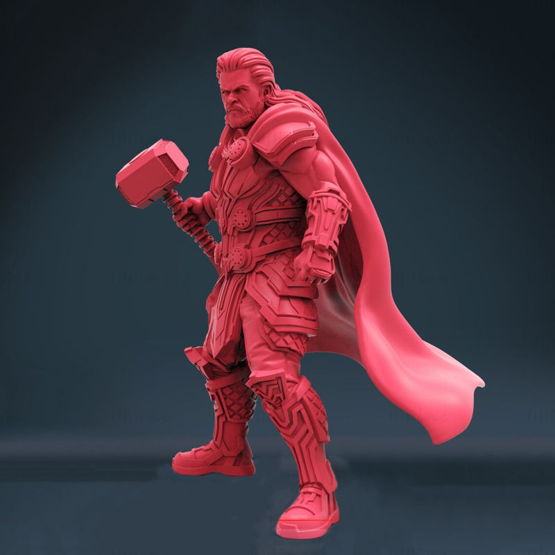 Marvel Thor kalapácsszobrokkal 3D-s modell nyomtatásra kész OBJ FBX STL