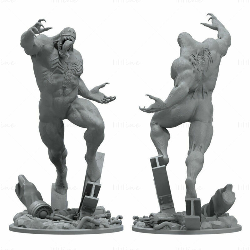 Marvel Venom Statue 3D-modell Klar til å skrive ut STL