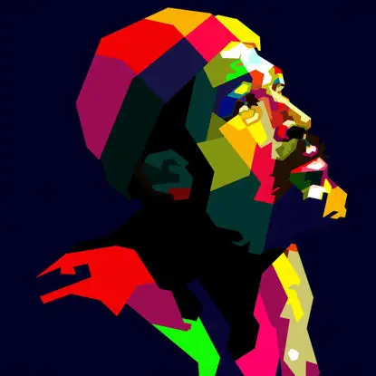 Marvin Gaye anos 70 Soul Music Pop Art WPAP Vetor