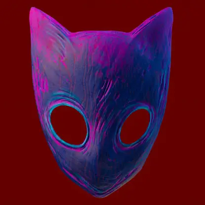 Maske kara kedi korku 3d baskı modeli STL