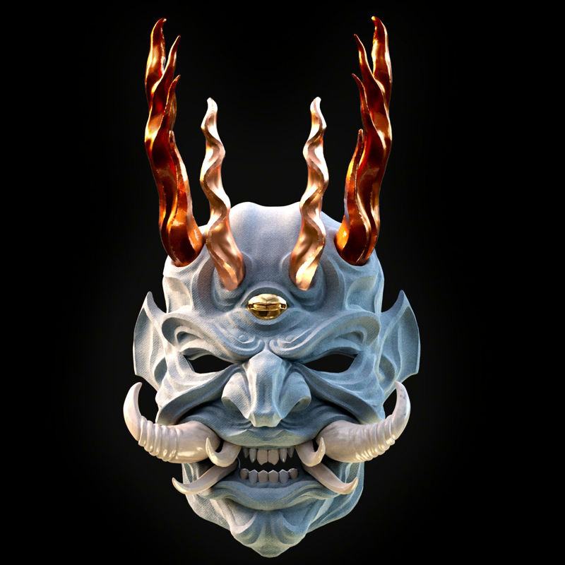 恶魔鬼面具DEMON 3D打印模型STL