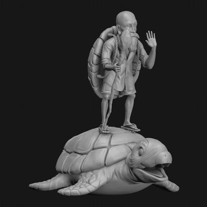 Roshi mester a teknősbéka 3D nyomtatási modelljén STL