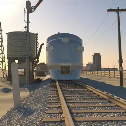 Maya tren sahnesi modeli 3D model