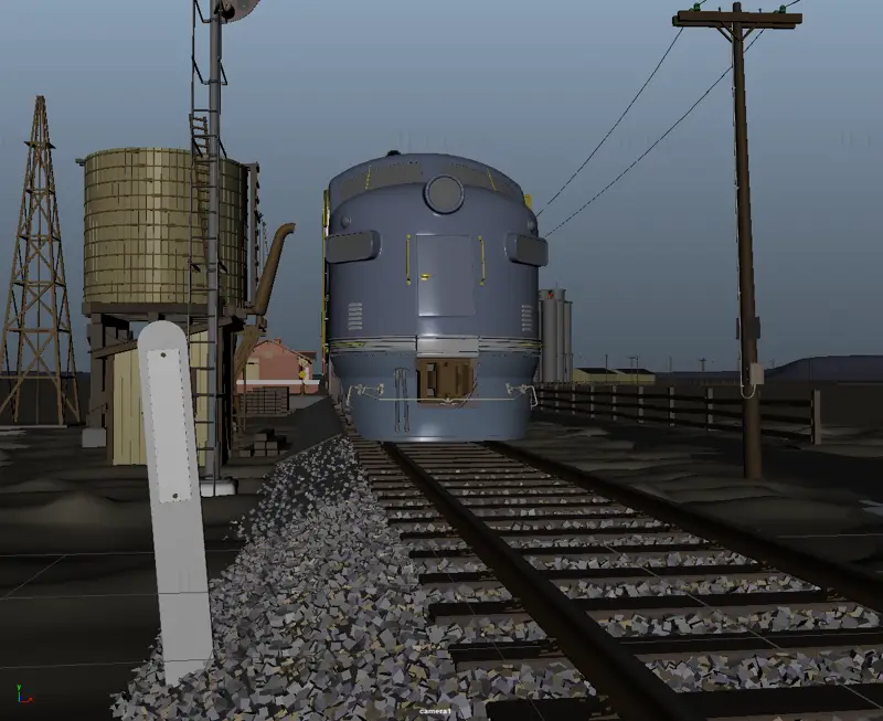 Maya tren sahnesi modeli 3D model