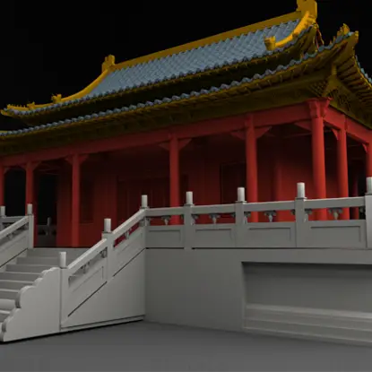 Maya ancient building model palace 3D model