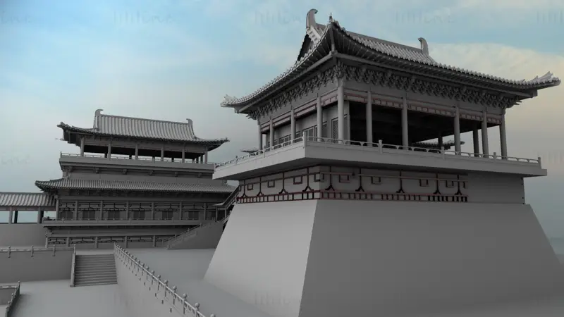 Maya古代宫殿3D场景模型