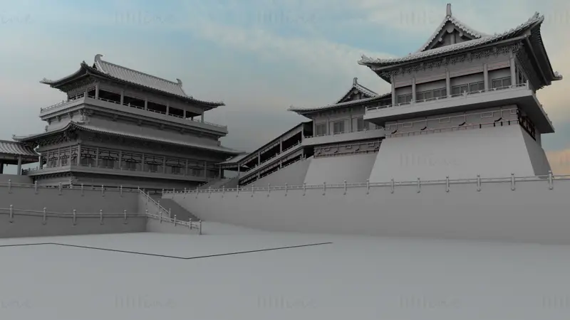 Maya古代宫殿3D场景模型