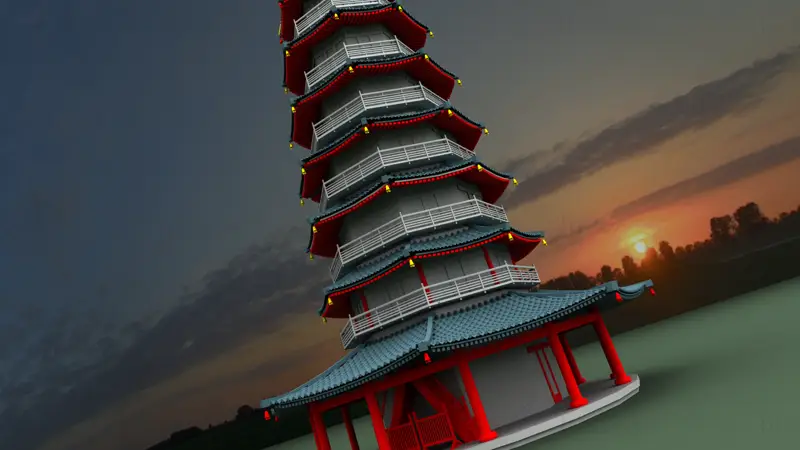 Maya Tower Building 3D model