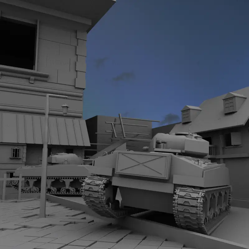 Maya tankı depo tankı 3D sahne modeli