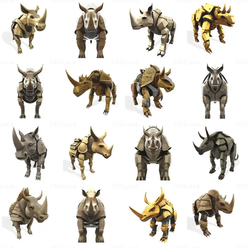 Файл STL для 3D-печати модели Mechanic Rhino Warriors: Коллекция Battle-Ready Sentinel