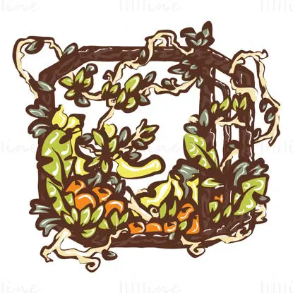 Media Stop Icon with floral, tropical elements
