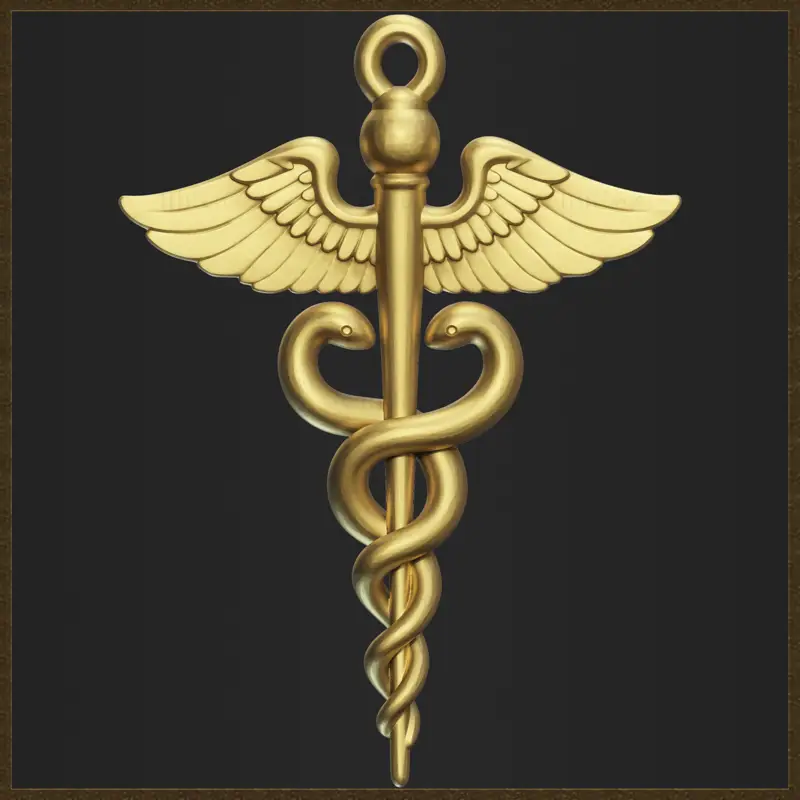 Medizinischer Caduceus-Anhänger Schmuckdesign 3D-Druckmodell