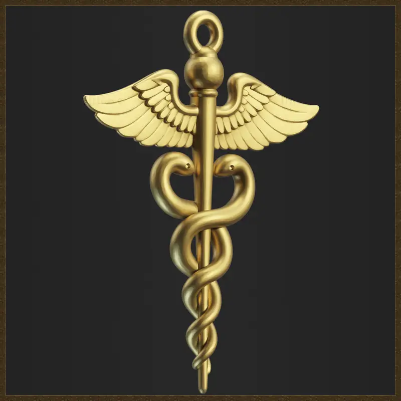 Medizinischer Caduceus-Anhänger Schmuckdesign 3D-Druckmodell